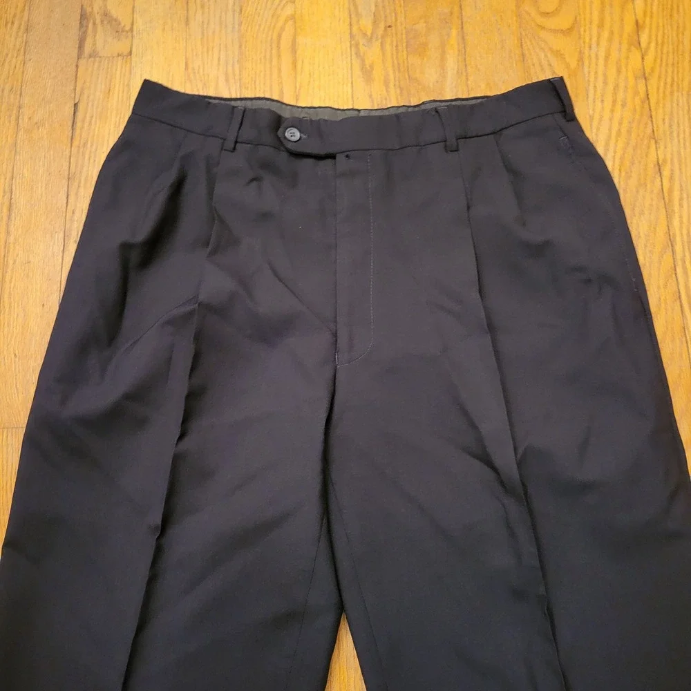 Jos A Bank 39R Suit Black Wool Preppy Jacket Pants 2 Pc Classic Mob Boss Dapper